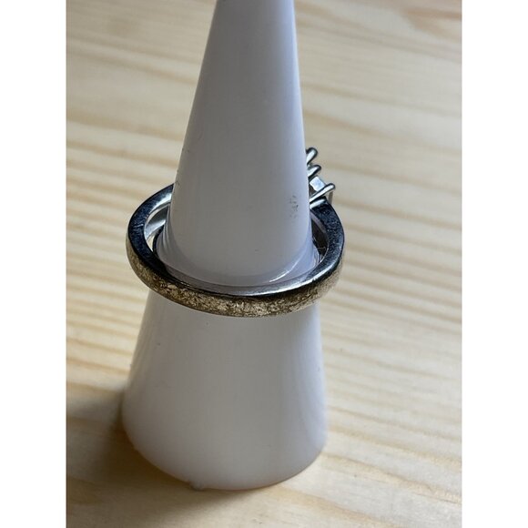 Pink Stone Silver-Tone Ring With Rectangular Center Stone & Clear Accents - Picture 3 of 4